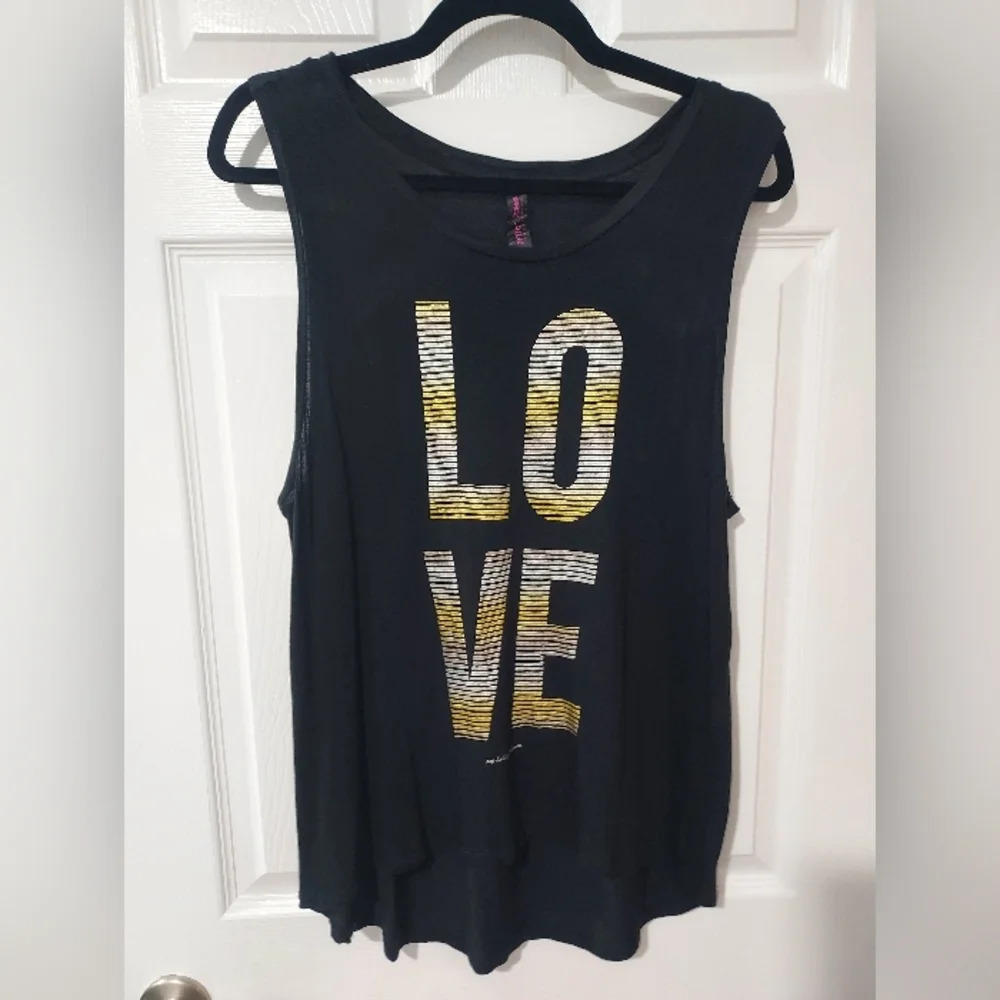 Betsey Johnson Performance Love Muscle Tank Top in Size XL